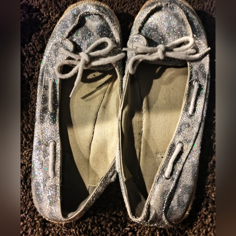 Sparkly canvas boat schoes